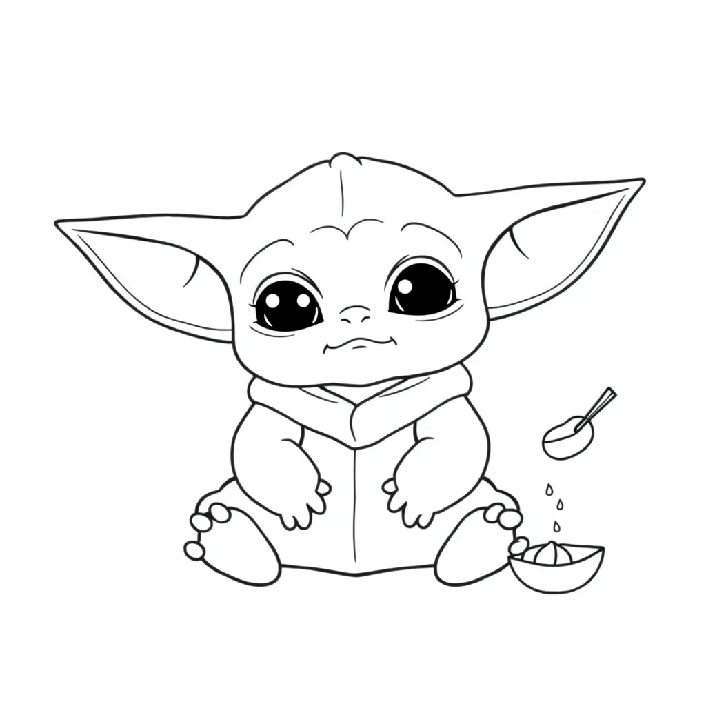 Baby Yoda coloring page