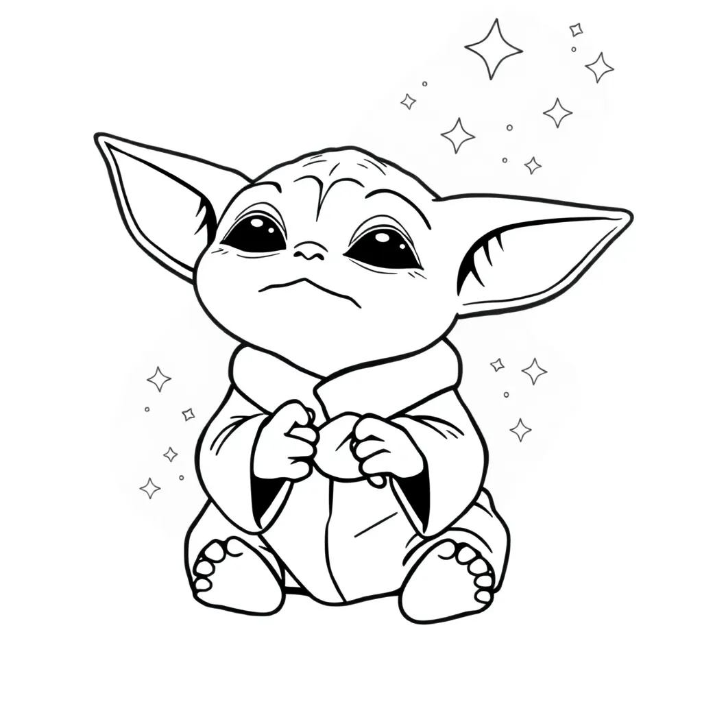 Baby Yoda coloring page