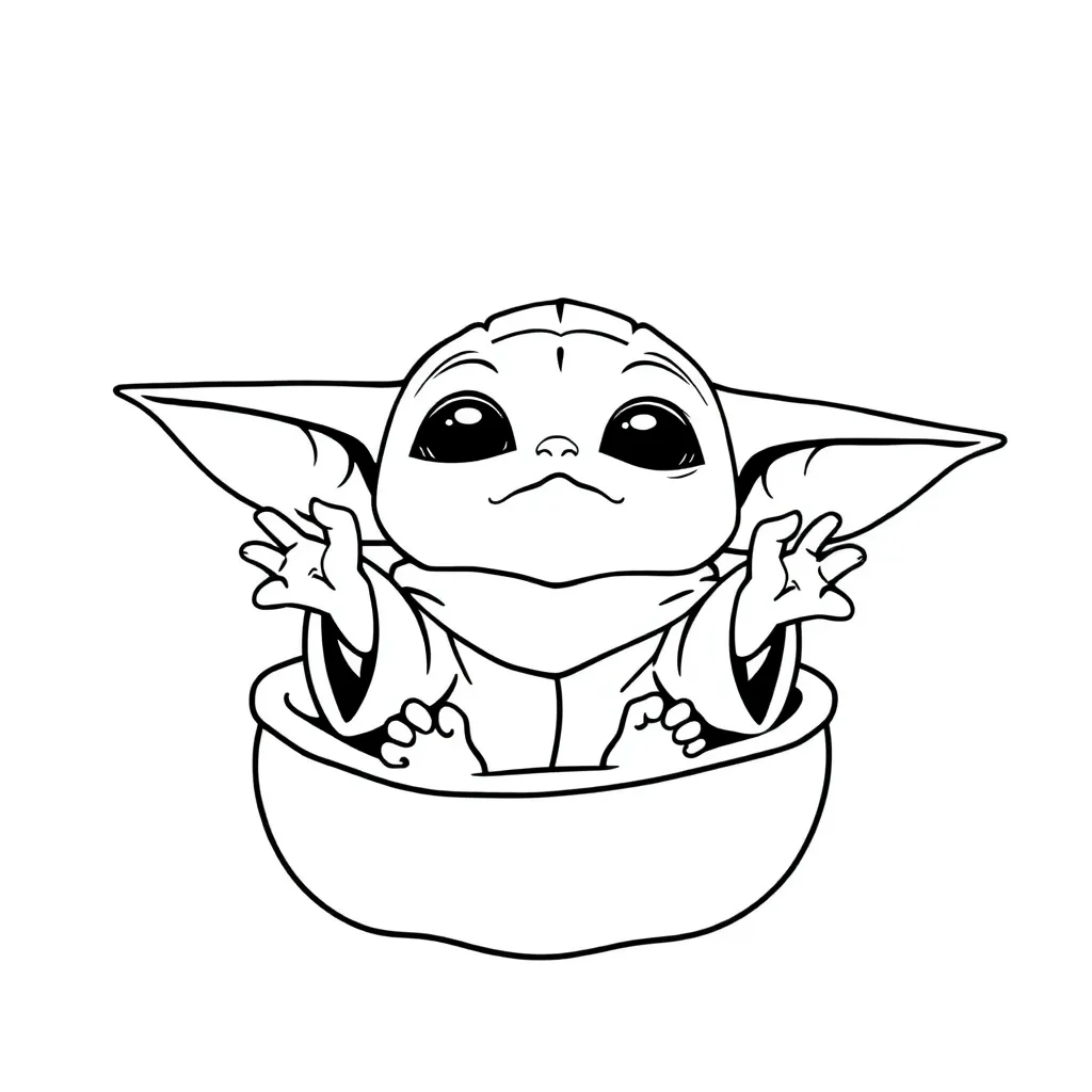Baby Yoda coloring page