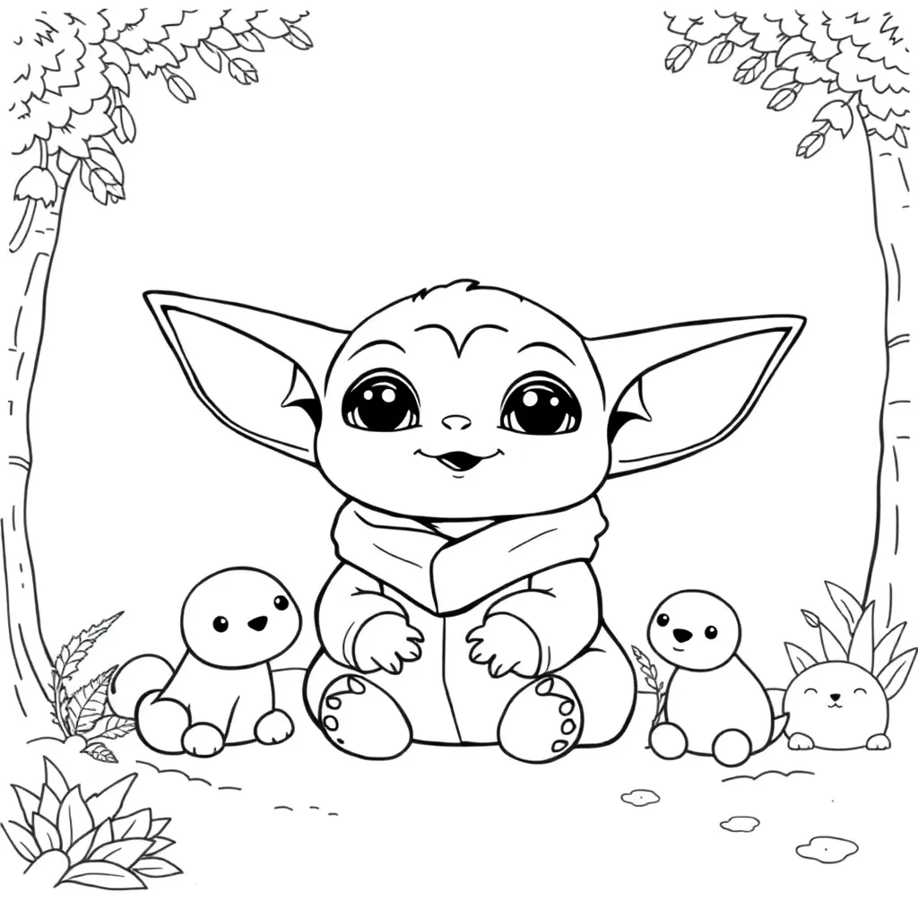 Baby Yoda coloring page