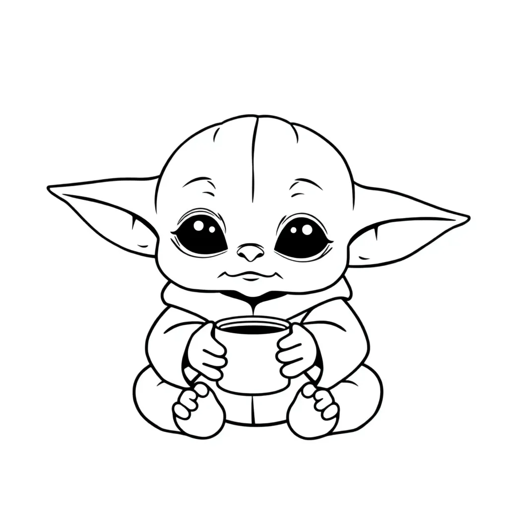 Baby Yoda coloring page