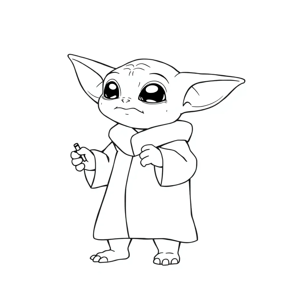Baby Yoda coloring page