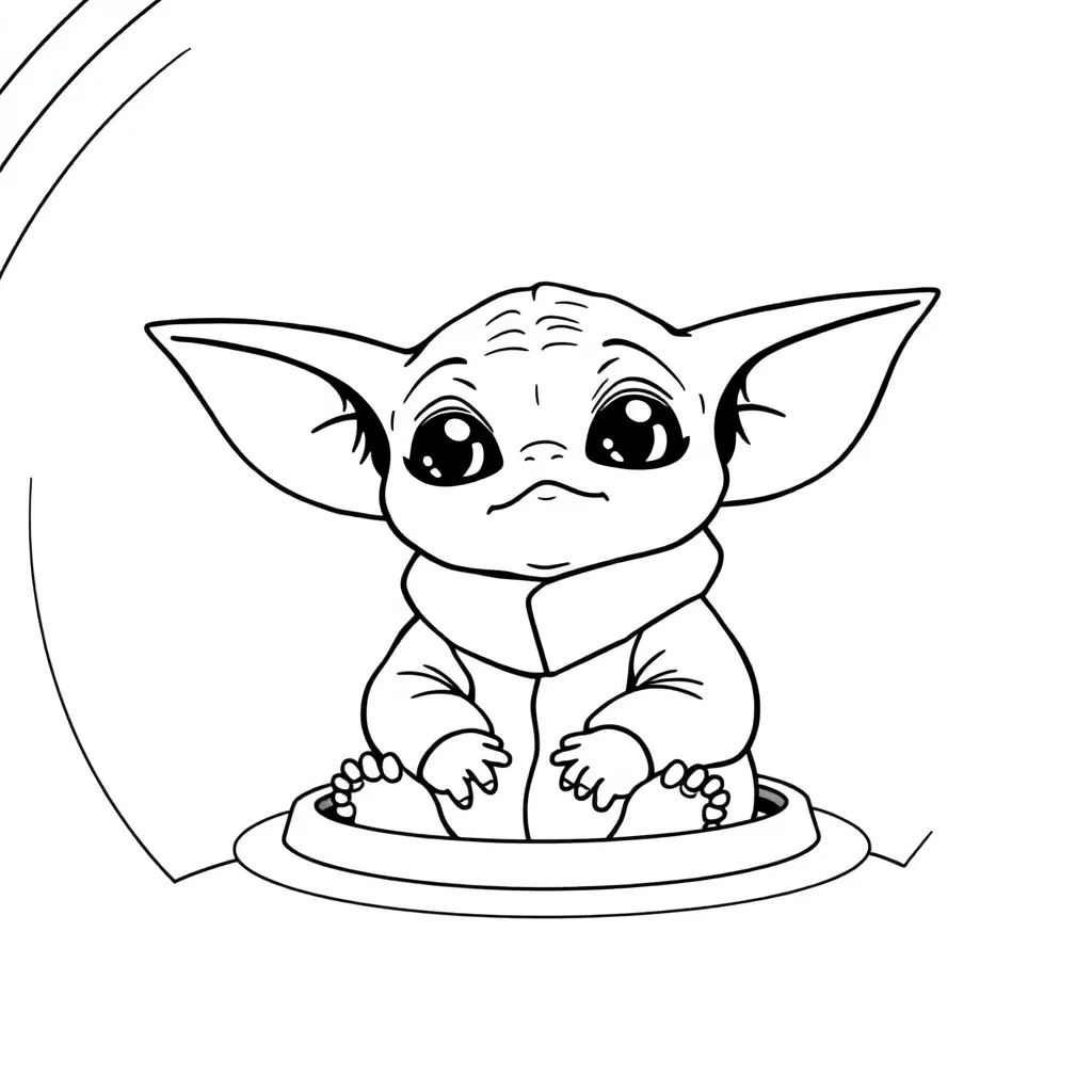 Baby Yoda coloring page