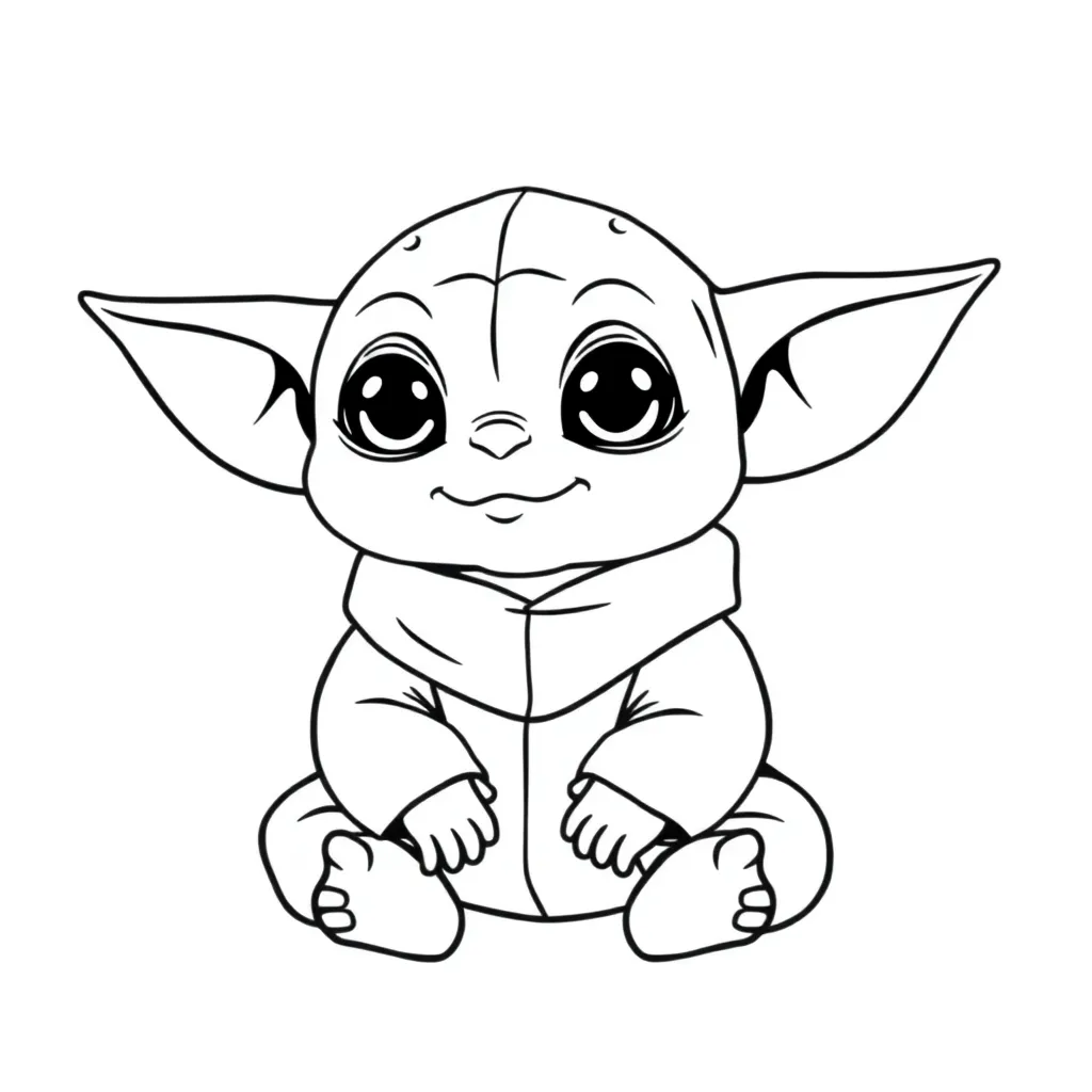 Baby Yoda coloring page