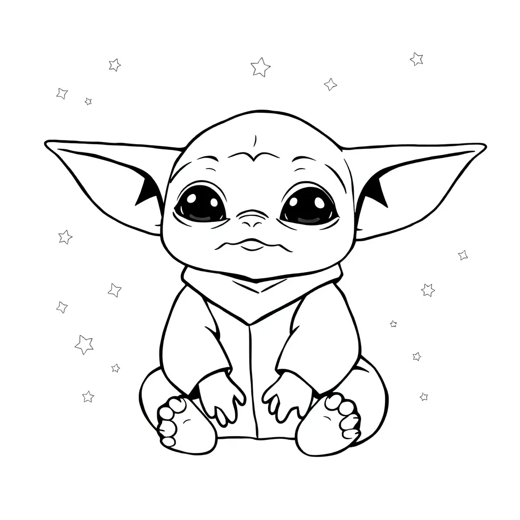 Baby Yoda coloring page