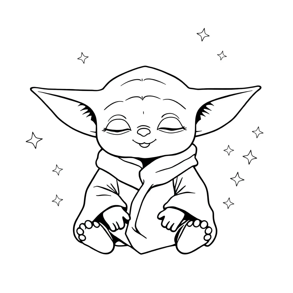 Baby Yoda coloring page