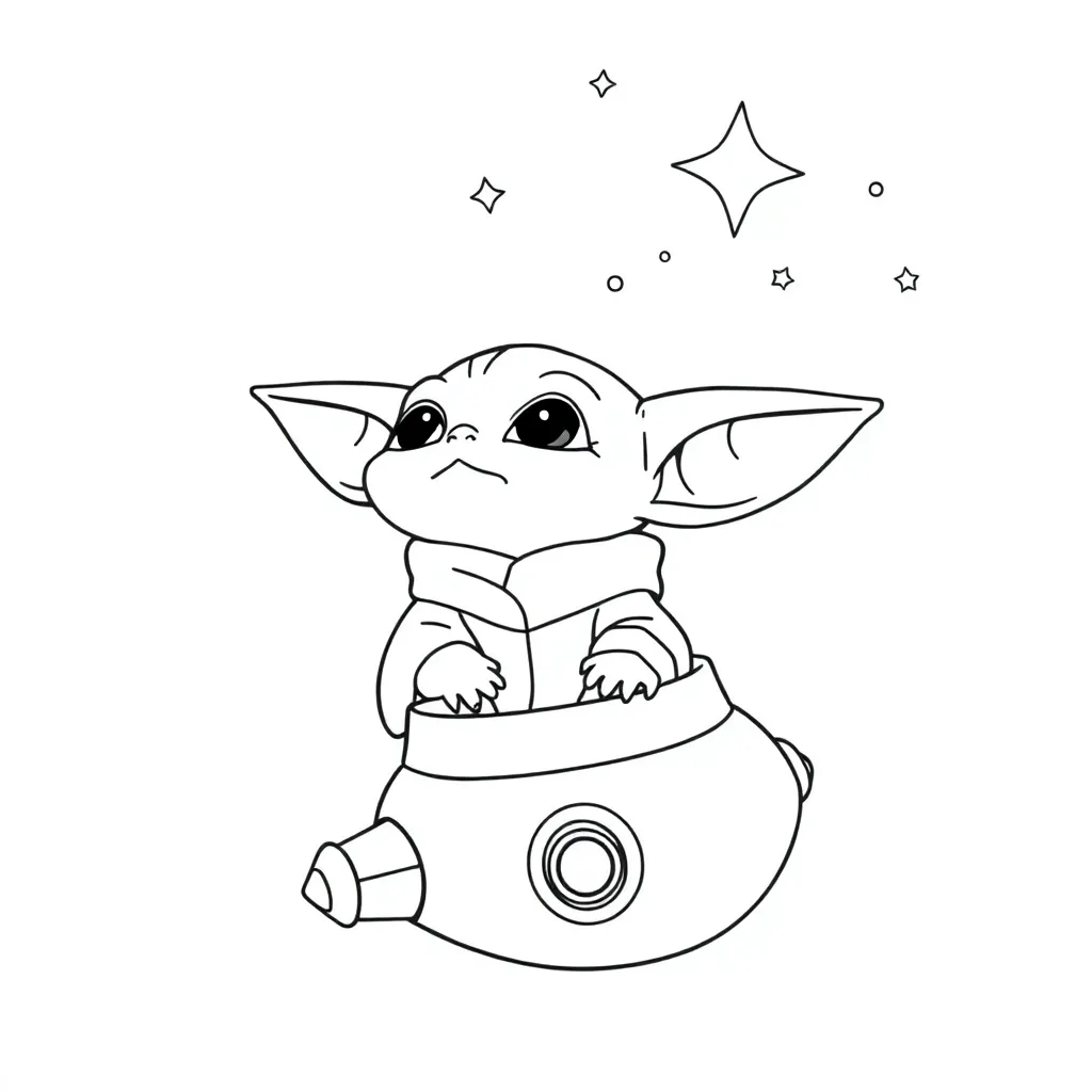 Baby Yoda coloring page