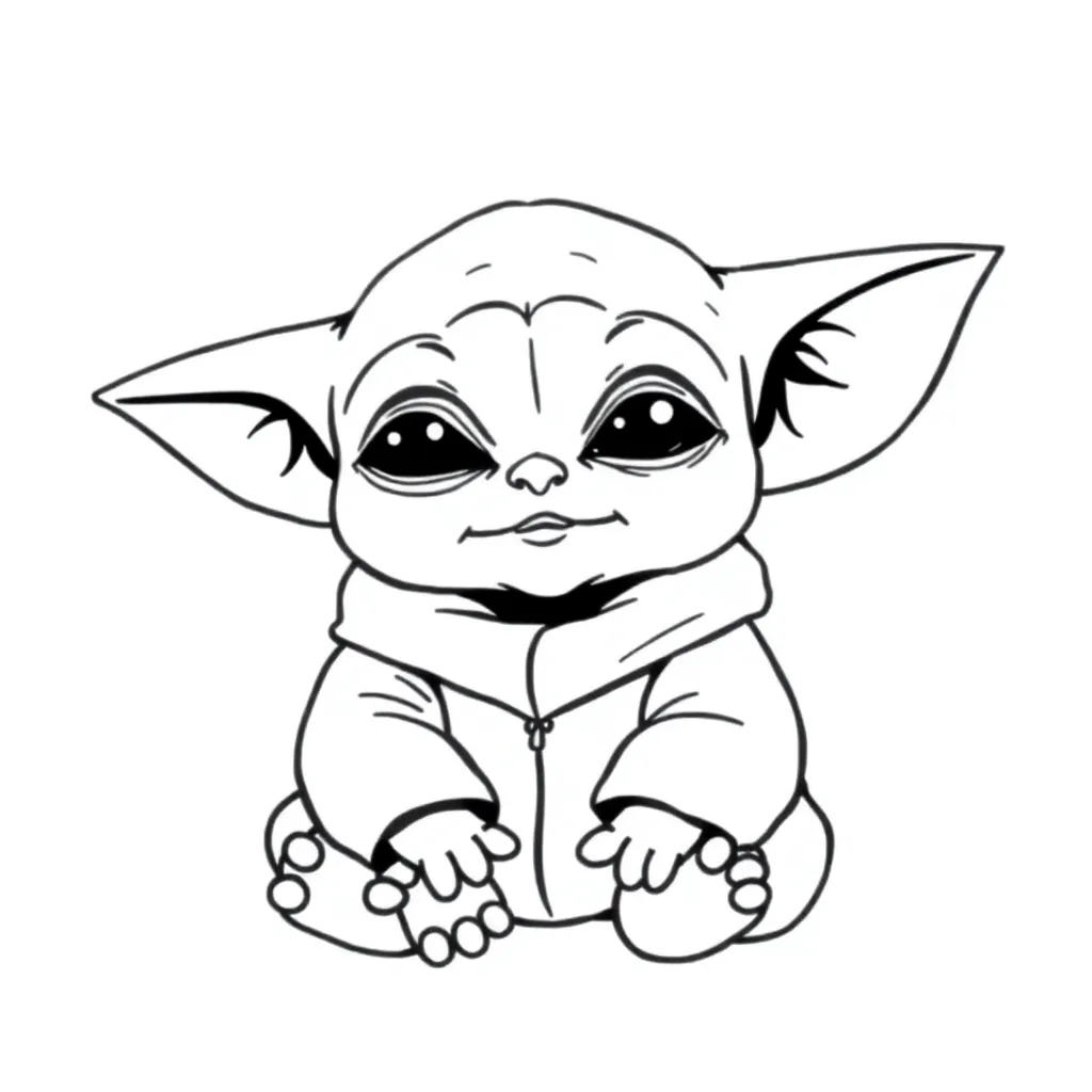 Baby Yoda coloring page