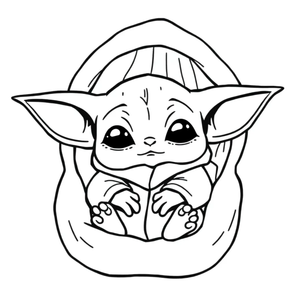 Baby Yoda coloring page