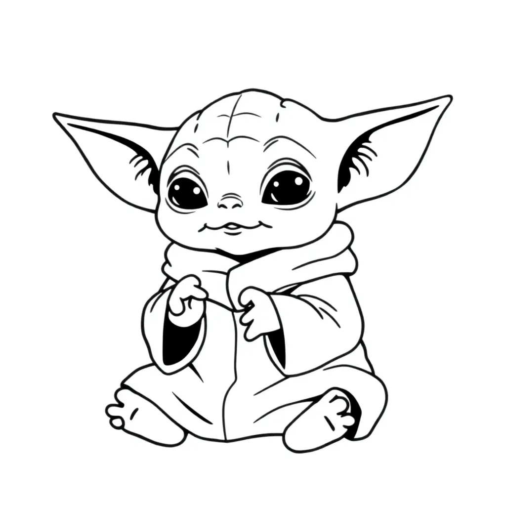 Baby Yoda coloring page