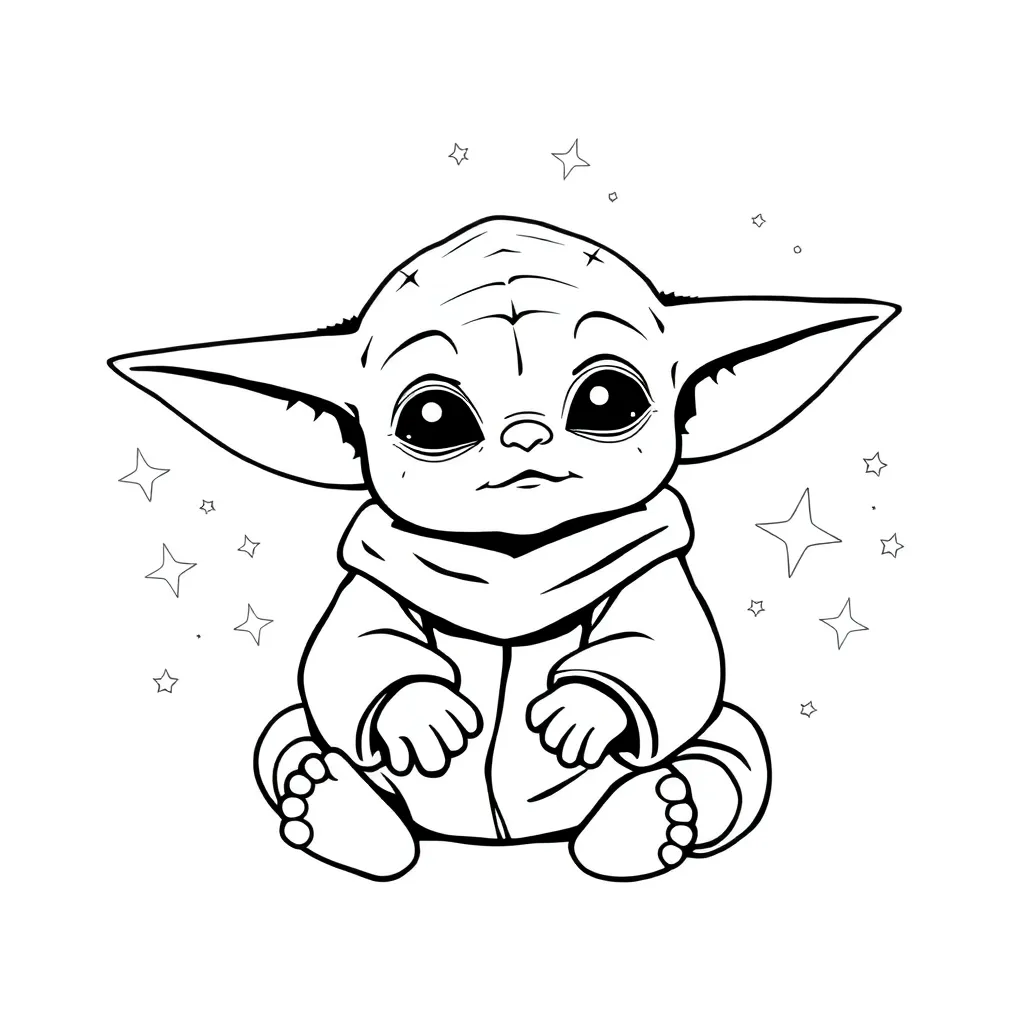 Baby Yoda coloring page