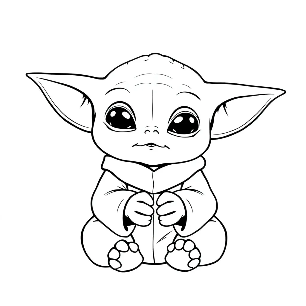 Baby Yoda coloring page