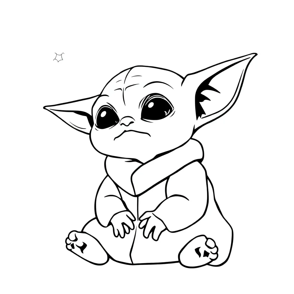 Baby Yoda coloring page