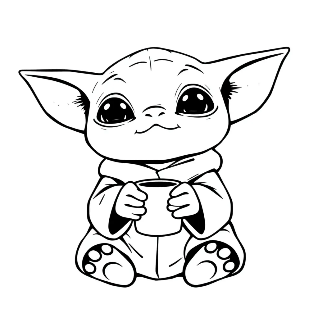 Baby Yoda coloring page