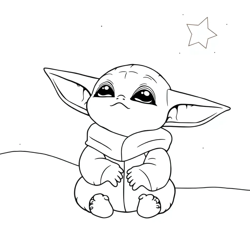 Baby Yoda coloring page