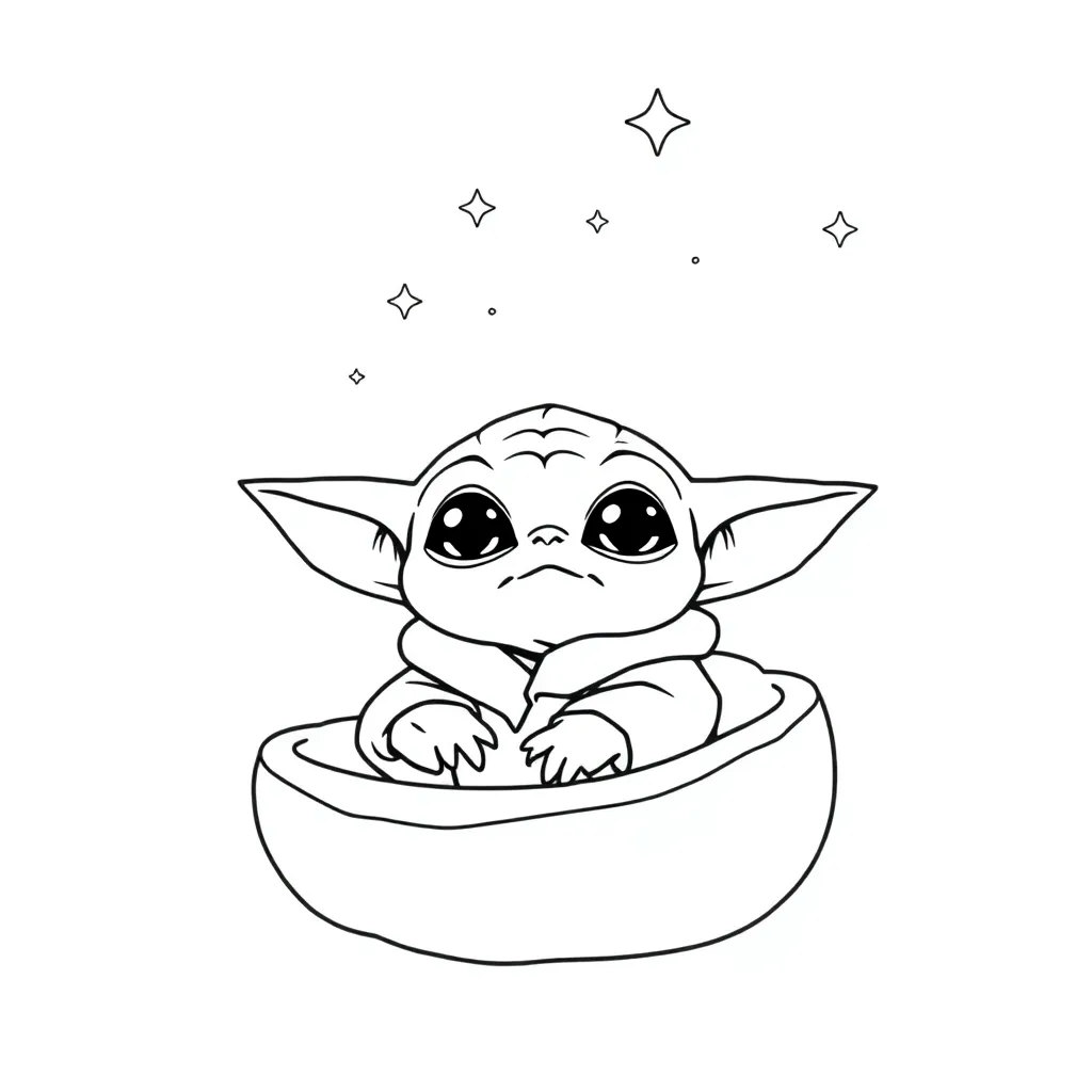 Baby Yoda coloring page