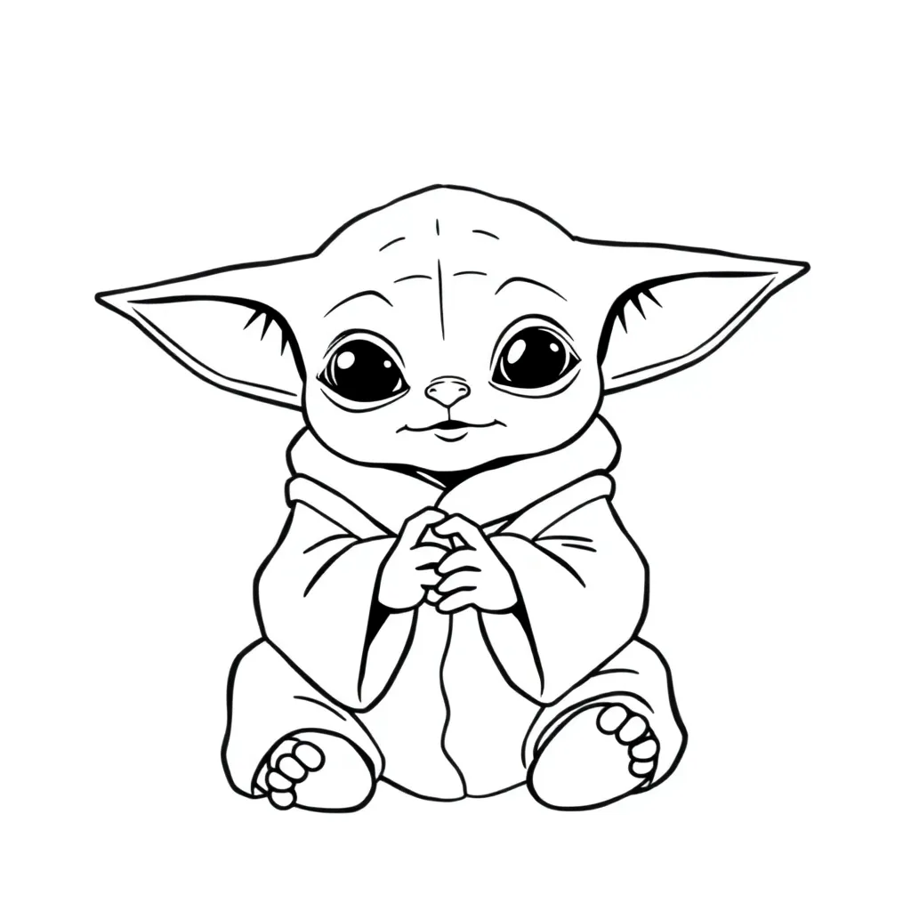 Baby Yoda coloring page