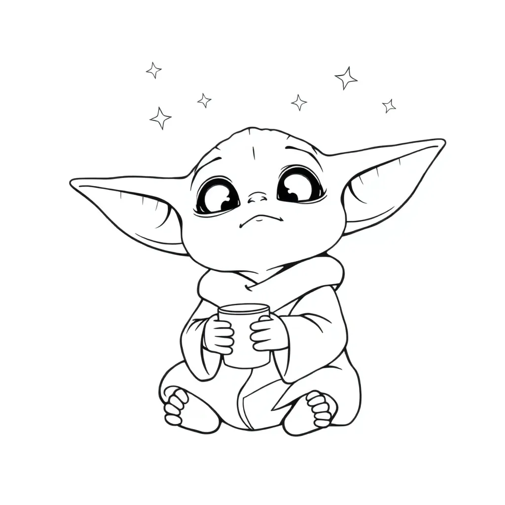 Baby Yoda coloring page