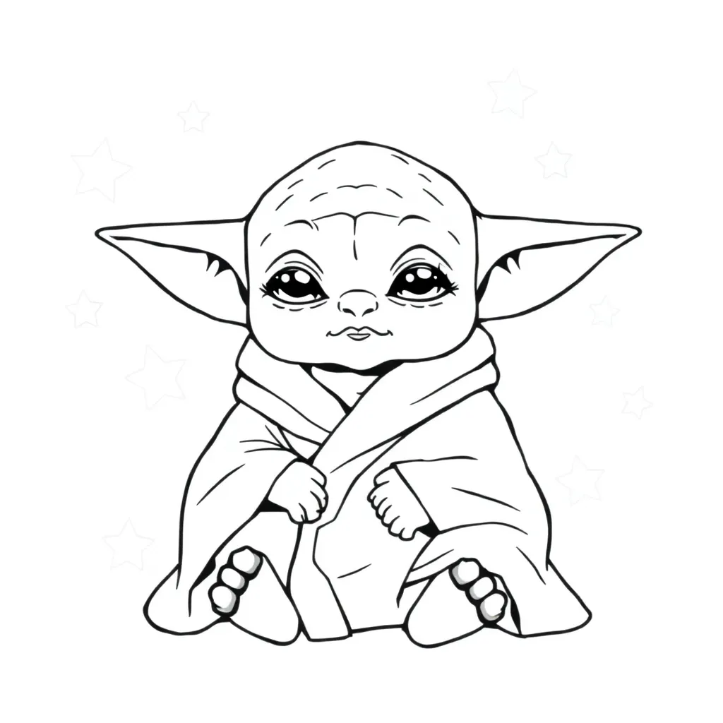 Baby Yoda coloring page