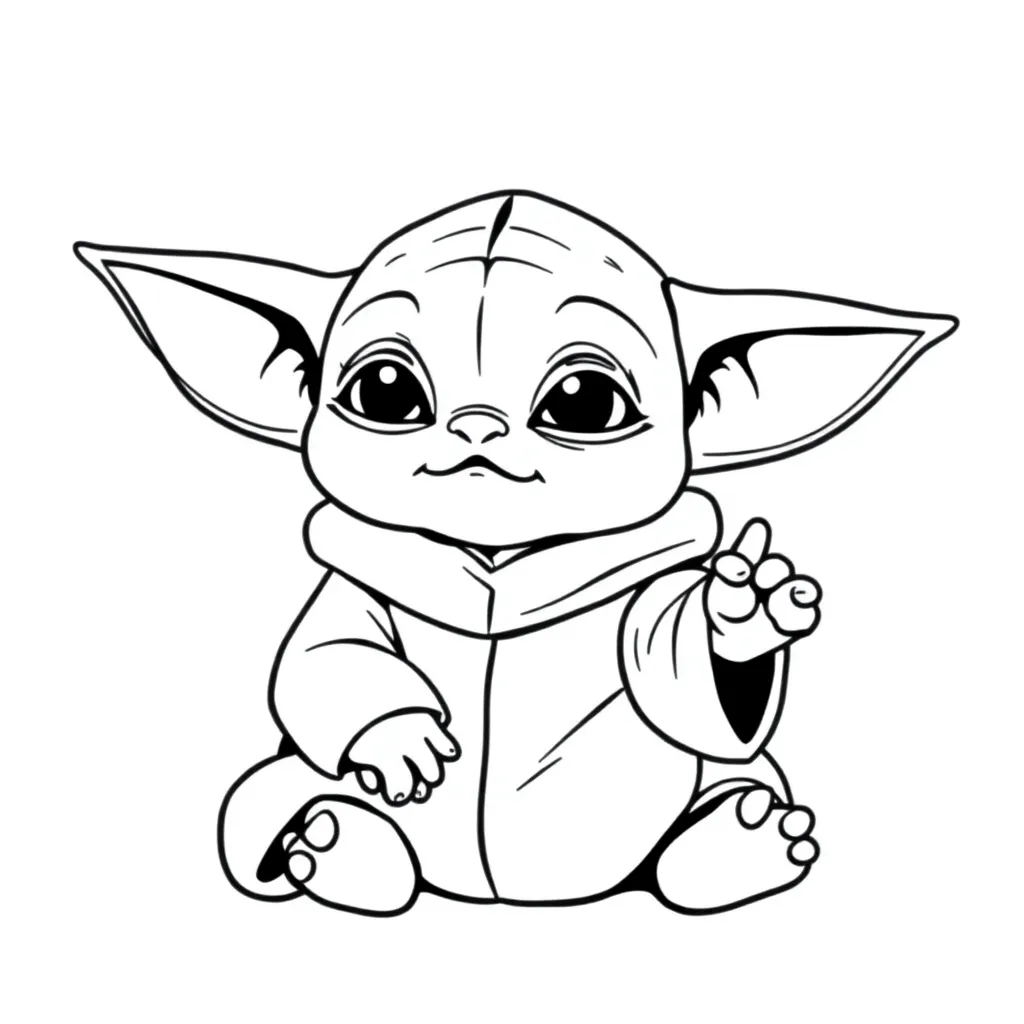 Baby Yoda coloring page