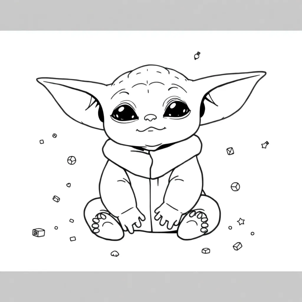 Baby Yoda coloring page