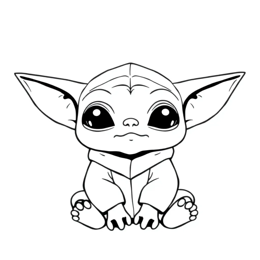 Baby Yoda coloring page