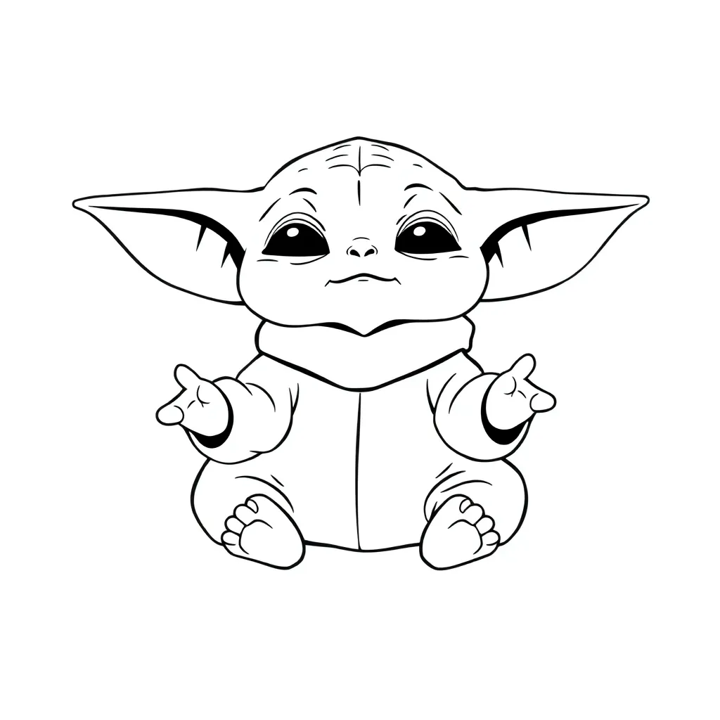 Baby Yoda coloring page