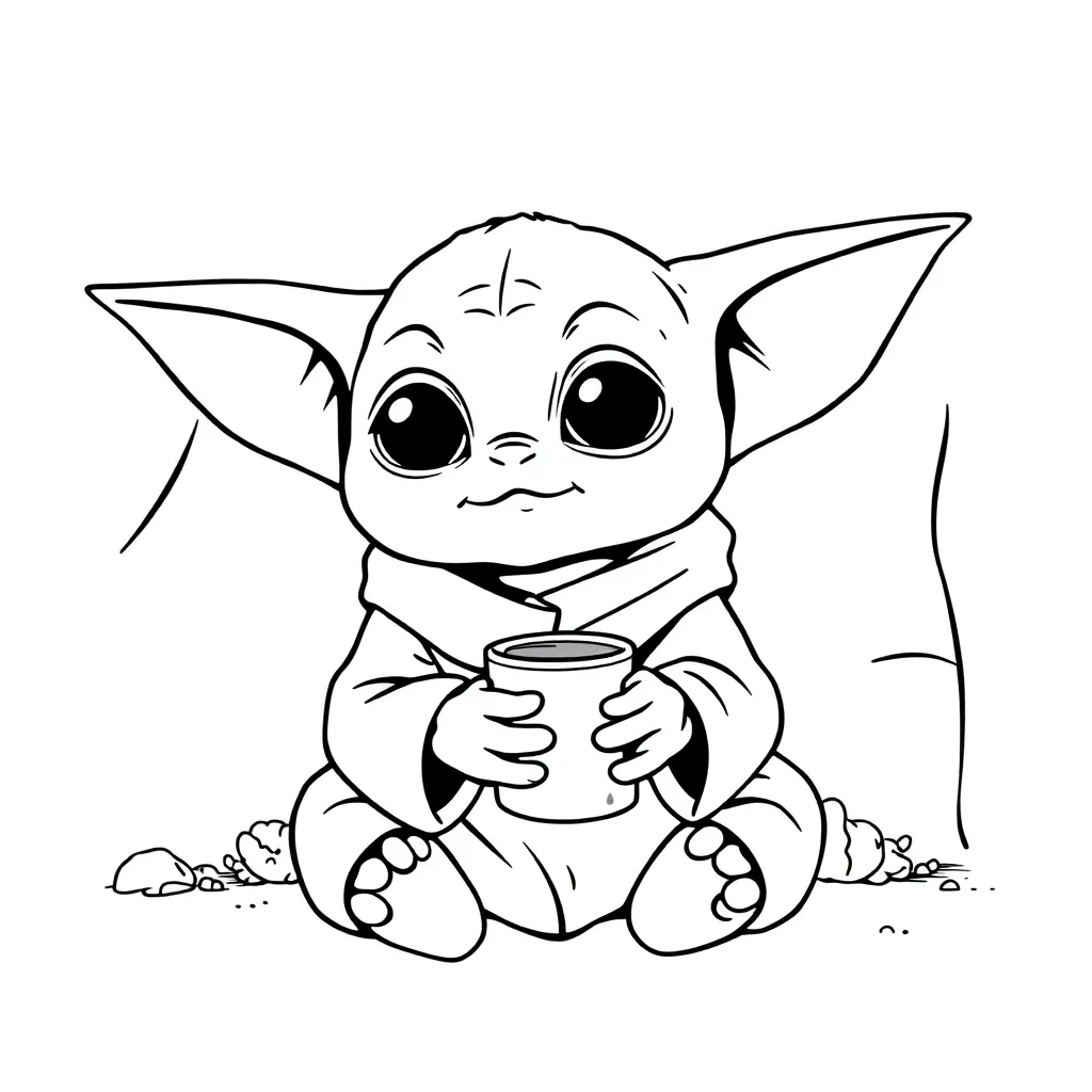 Baby Yoda coloring page