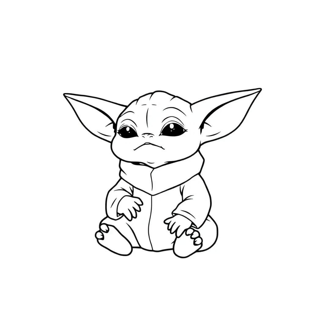 Baby Yoda coloring page