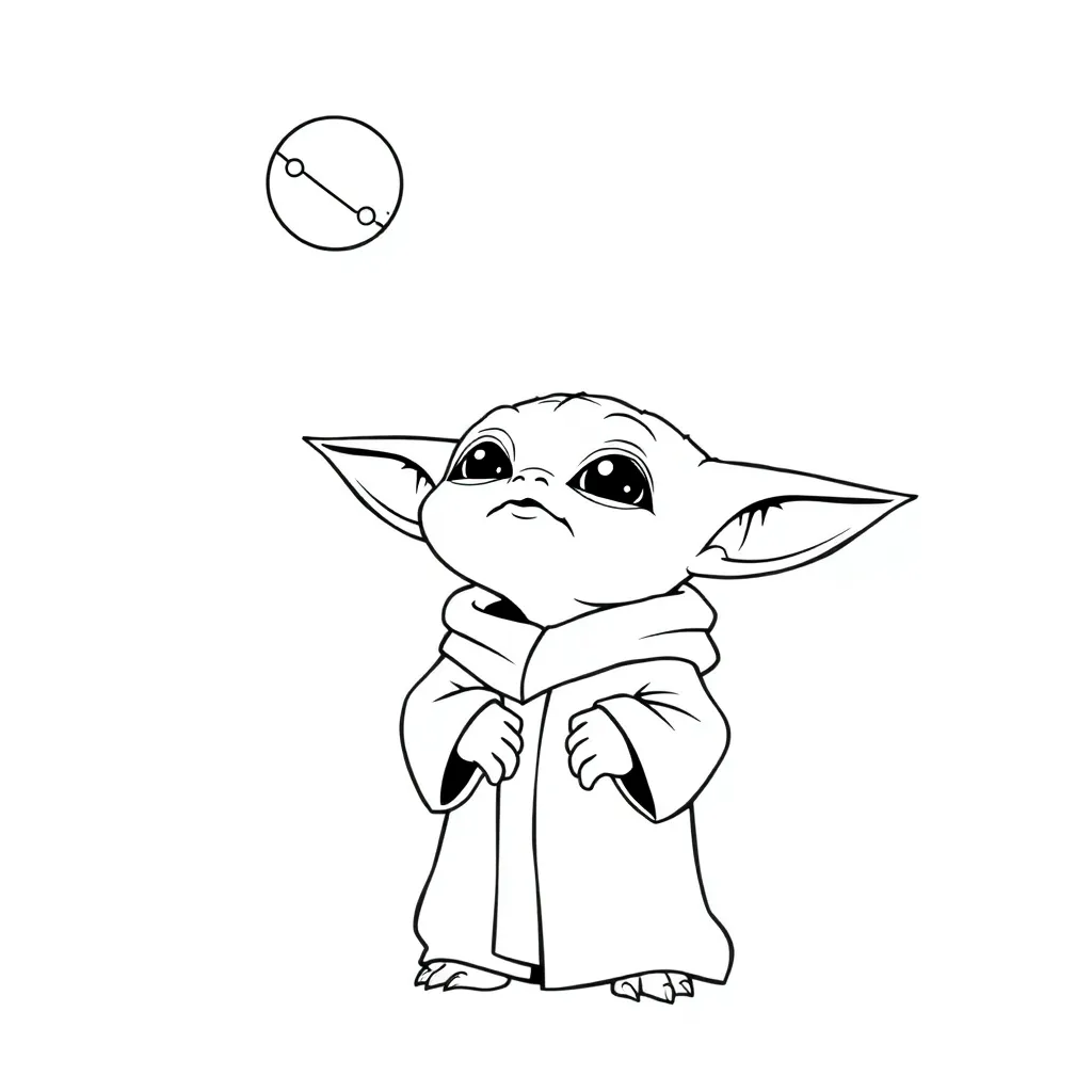 Baby Yoda coloring page