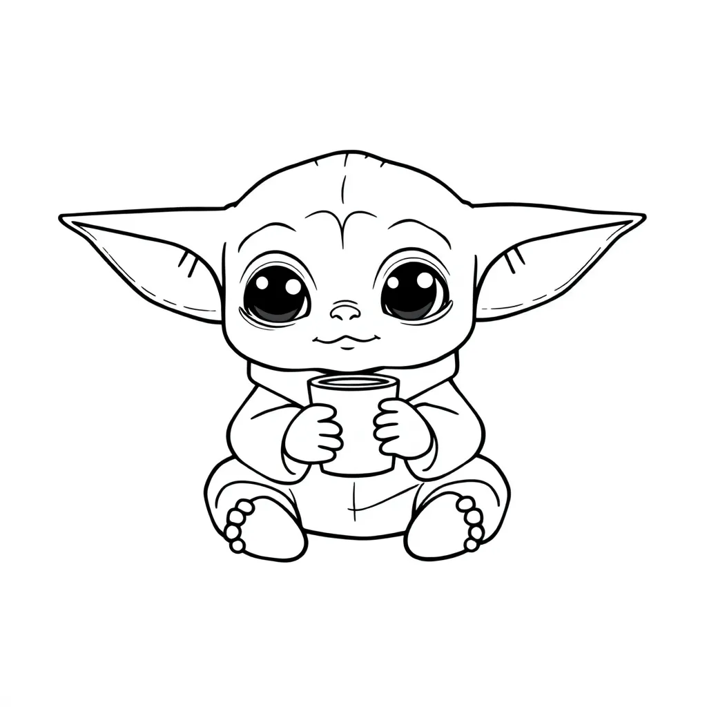 Baby Yoda coloring page