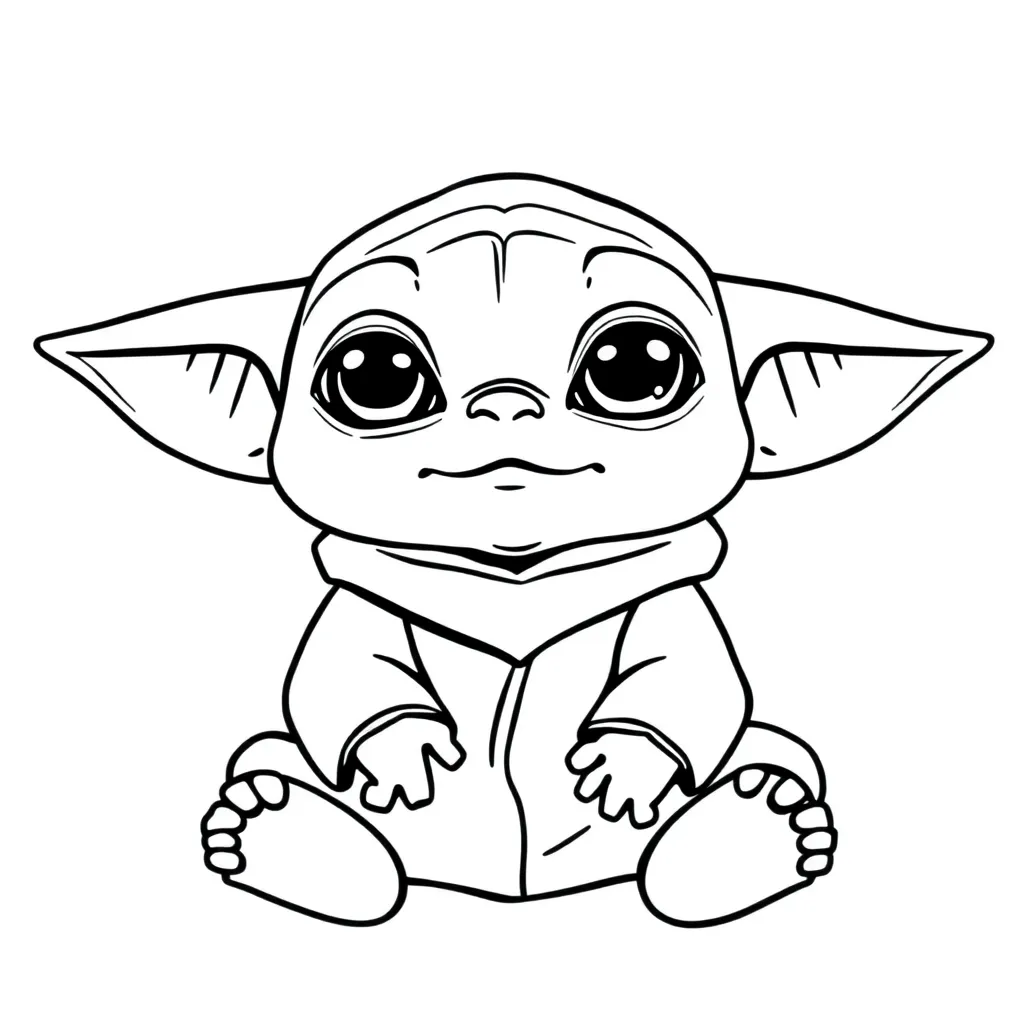 Baby Yoda coloring page