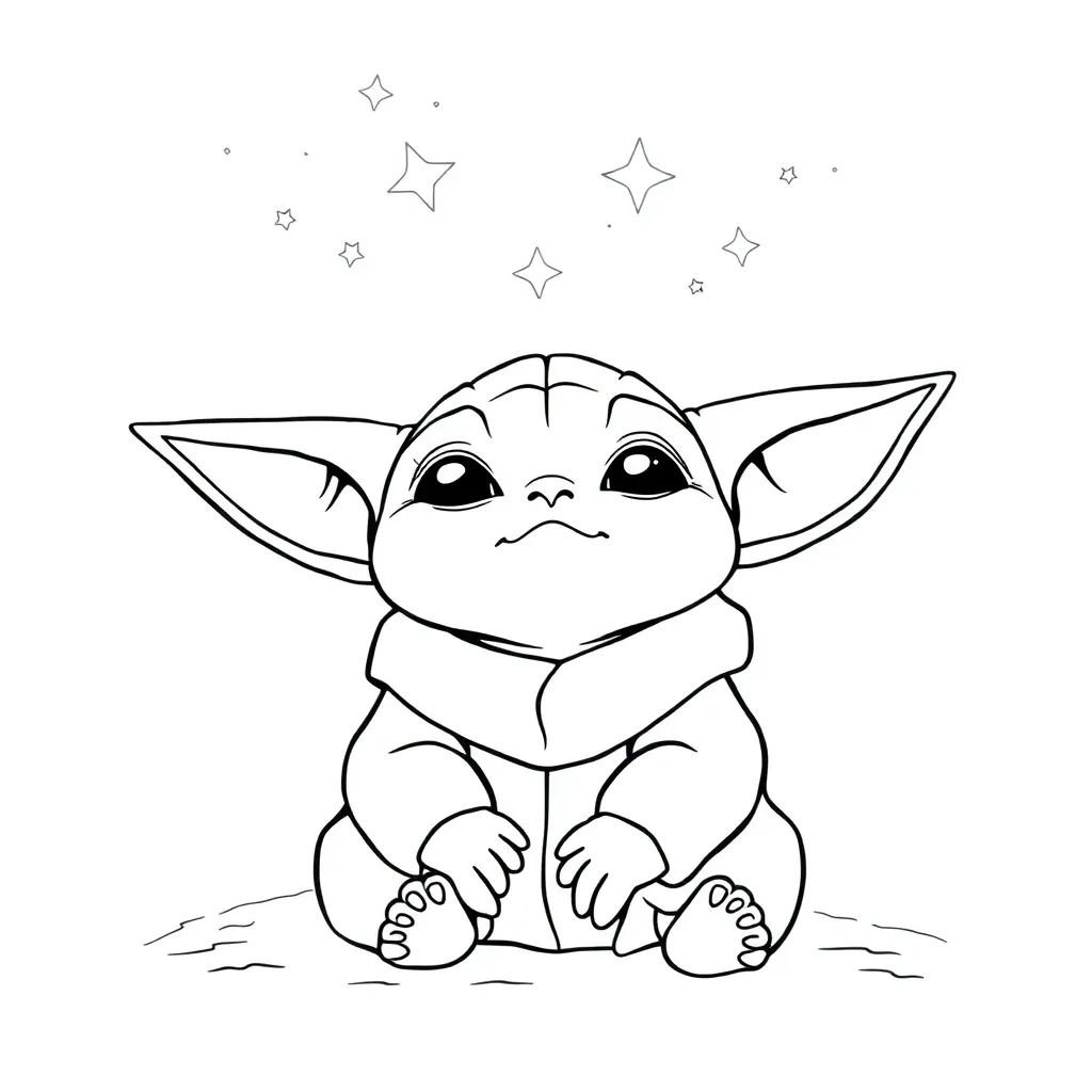 Baby Yoda coloring page