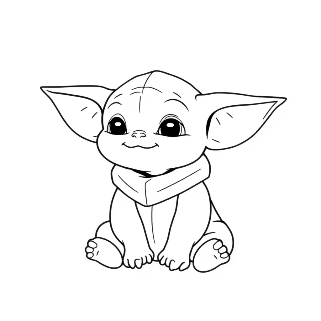 Baby Yoda coloring page