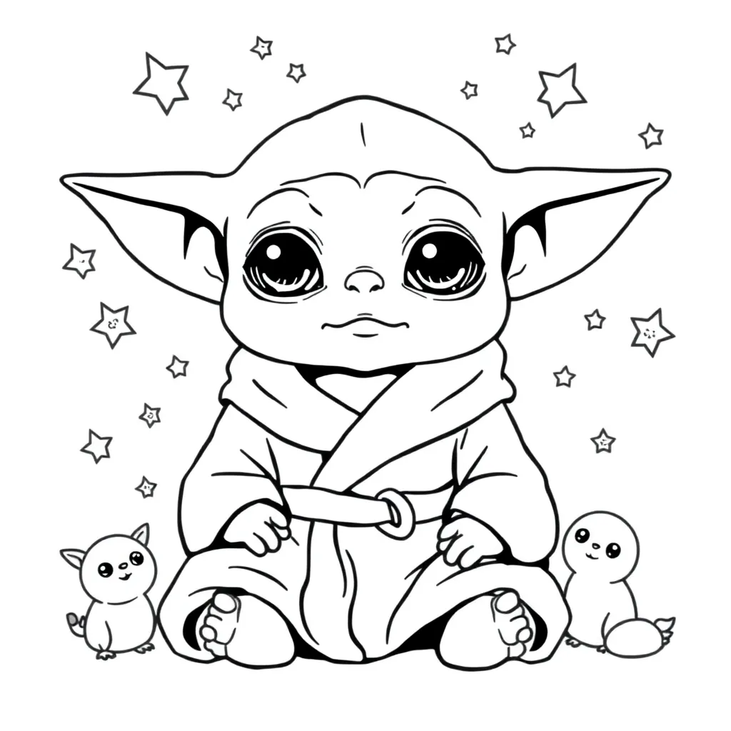 Baby Yoda coloring page