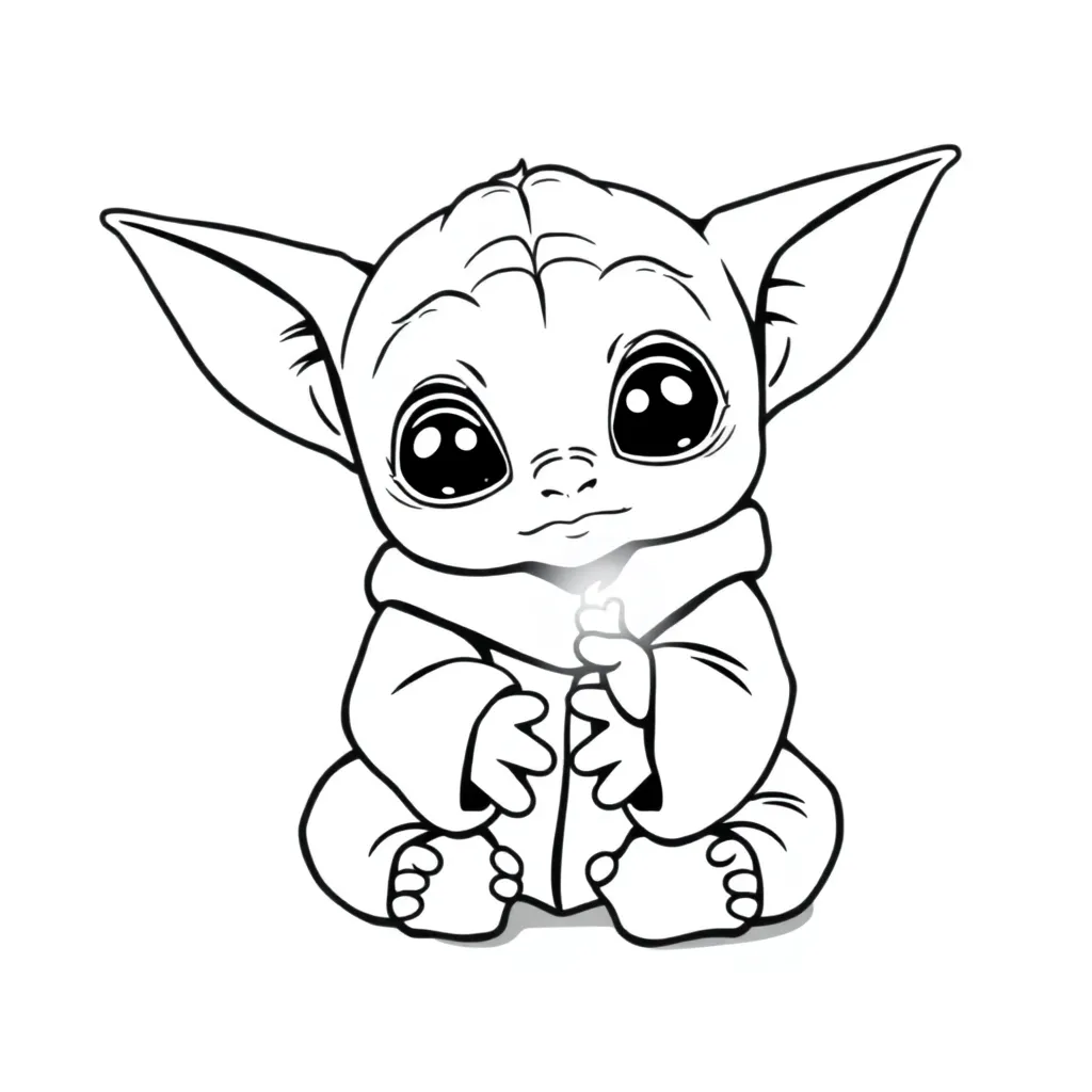 Baby Yoda coloring page
