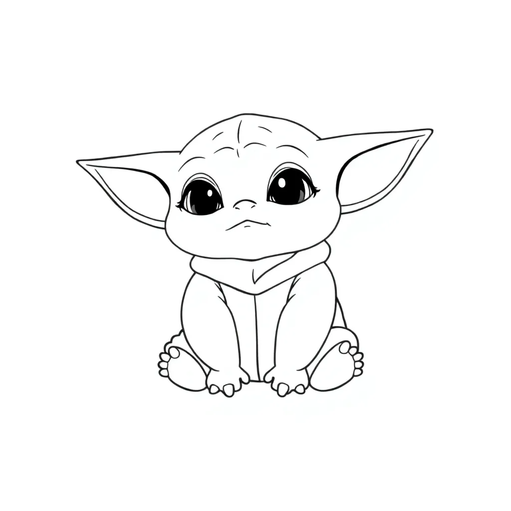 Baby Yoda coloring page