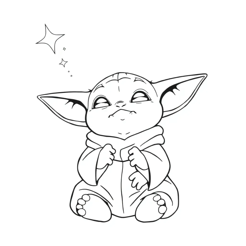 Baby Yoda coloring page