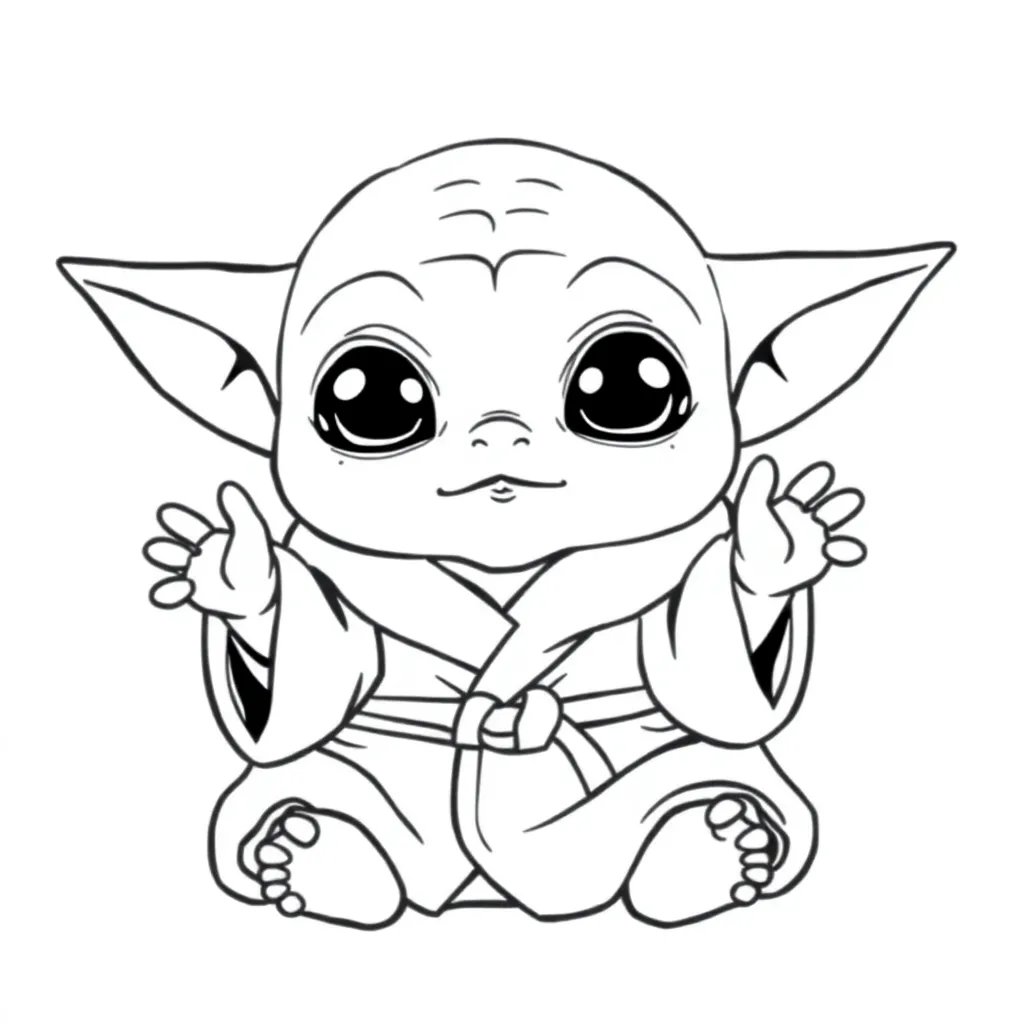 Baby Yoda coloring page
