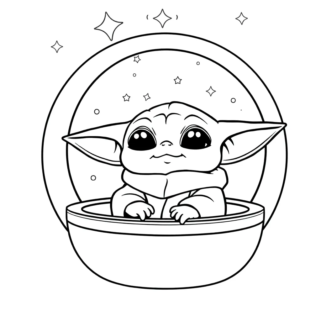 Baby Yoda coloring page
