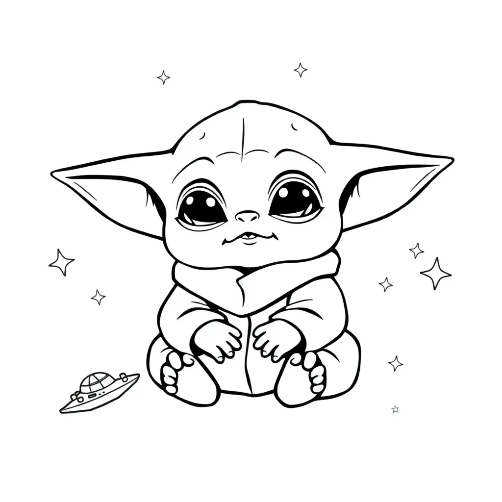 Baby Yoda coloring page