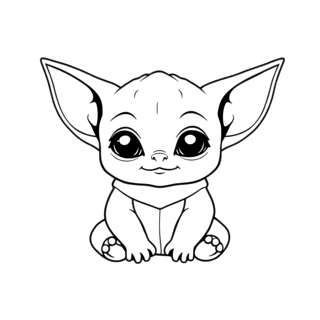 Baby Yoda coloring page