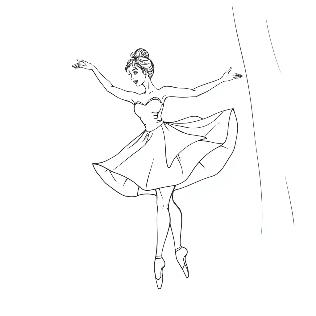 Ballerina coloring page