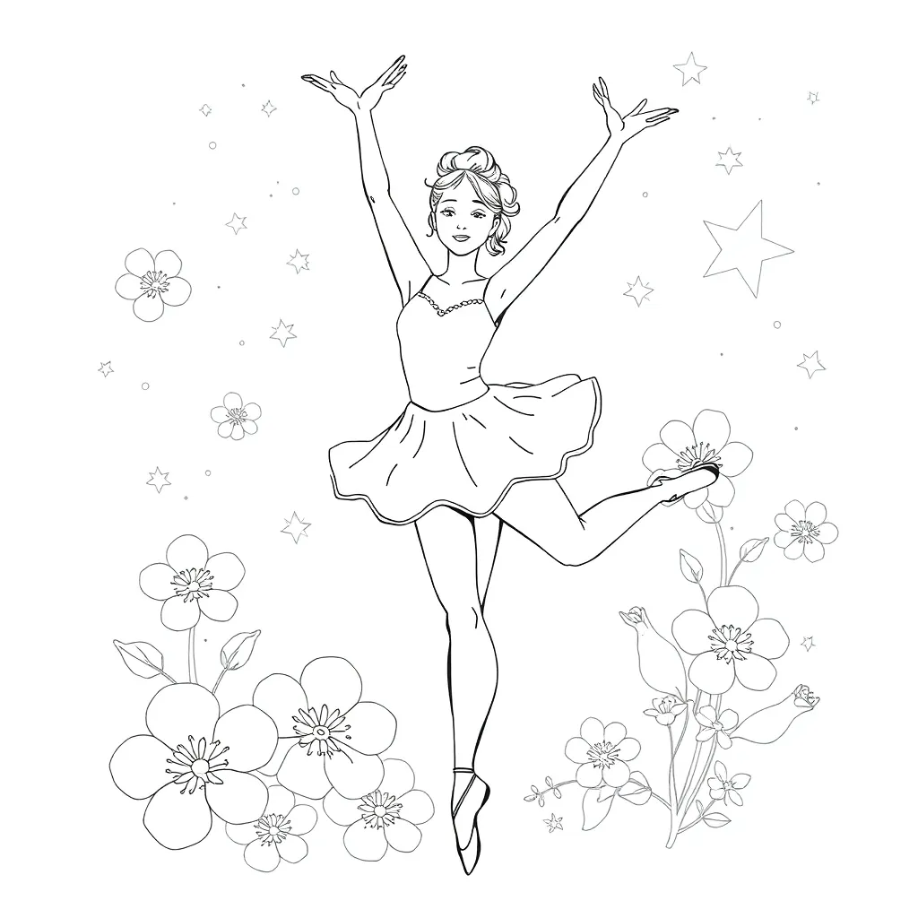 Ballerina coloring page