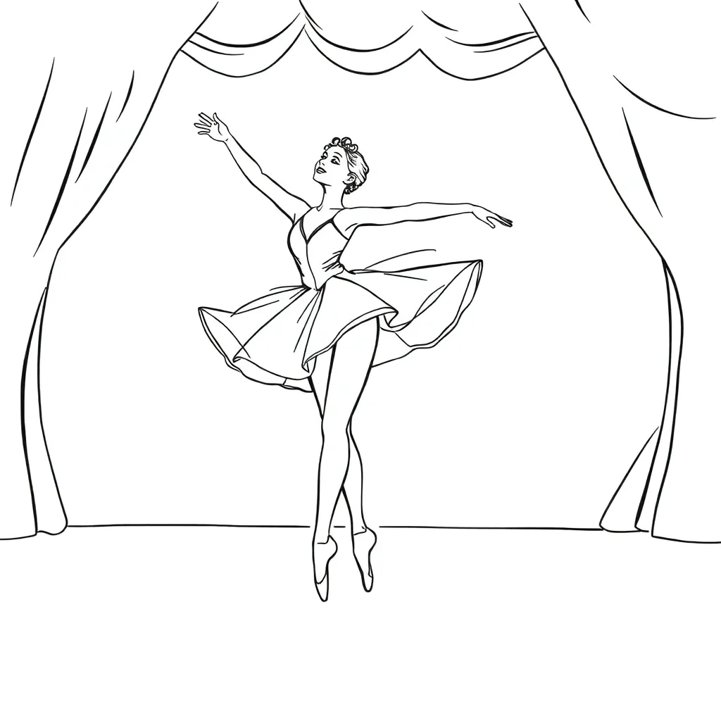 Ballerina coloring page