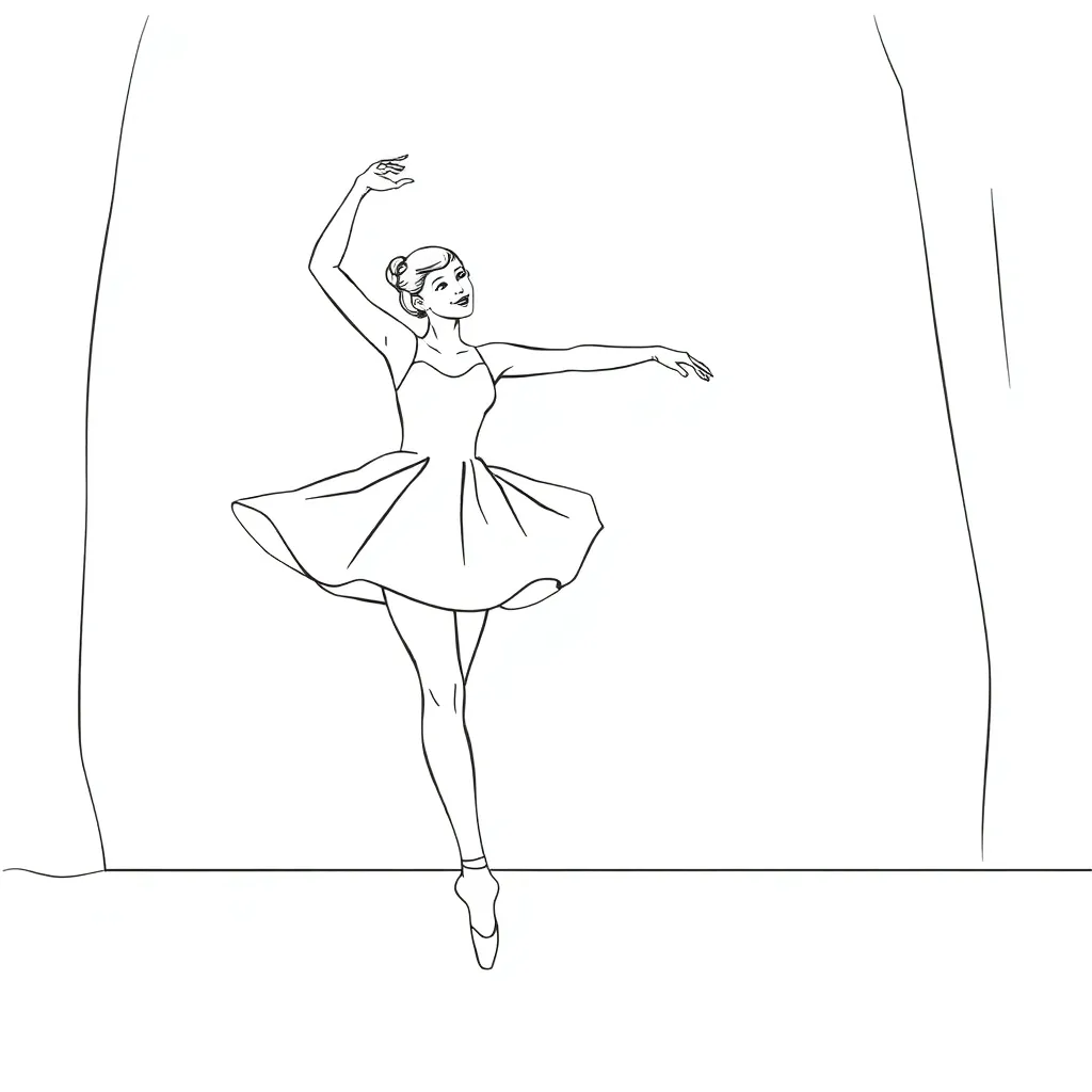 Ballerina coloring page