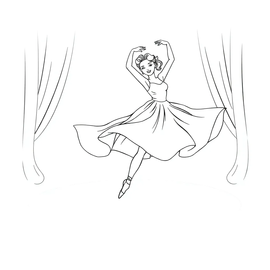 Ballerina coloring page