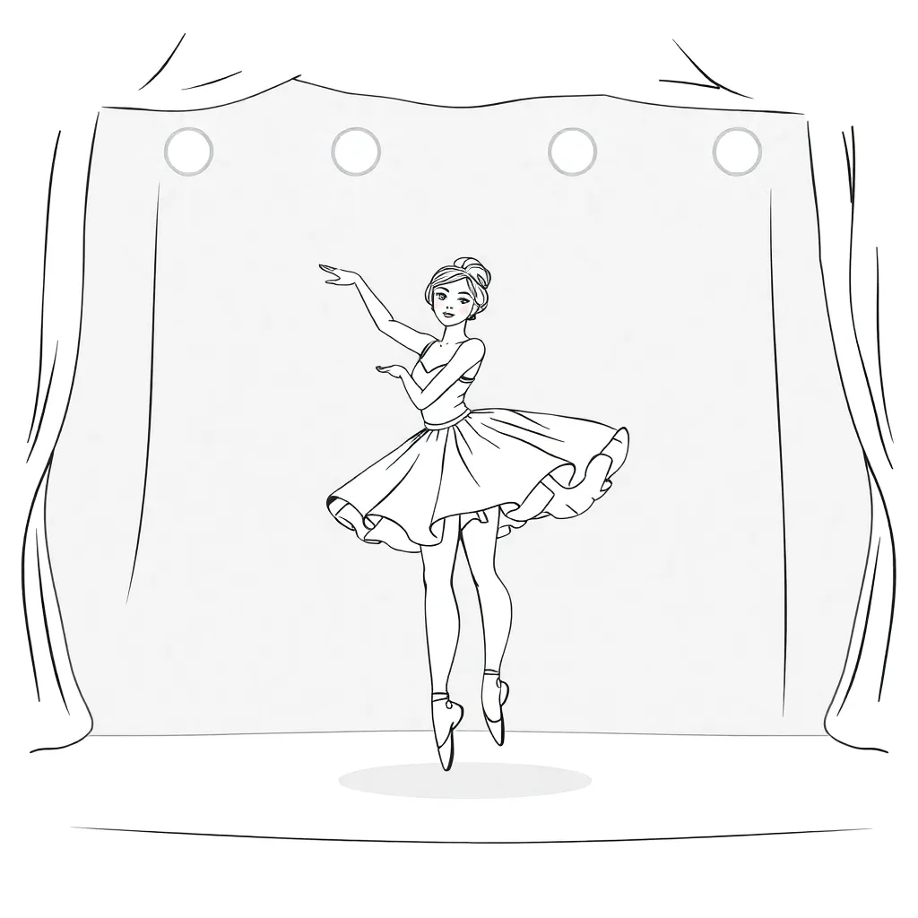 Ballerina coloring page