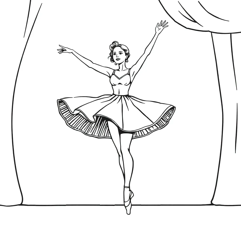 Ballerina coloring page