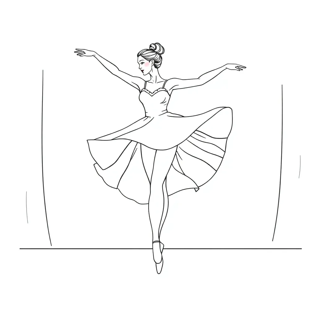 Ballerina coloring page